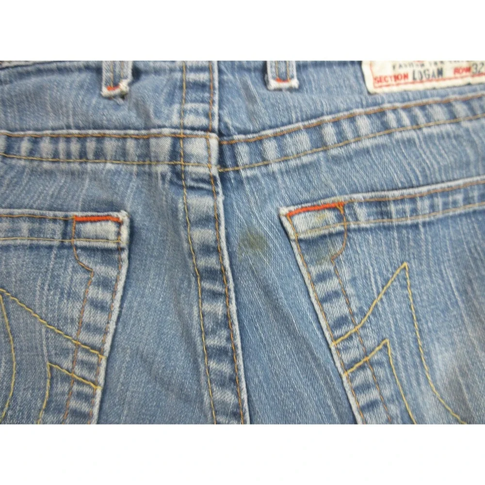 True Religion Jean Shorts Jorts‎ Mens 32 Blue Logan Denim Cutoff Light Wash